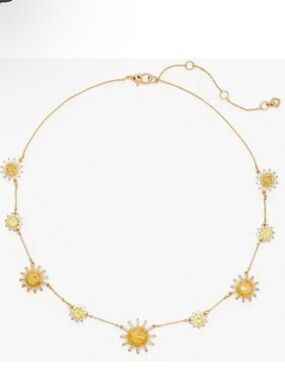 Kate Spade Sunny Scatter Gemstone Crystal Gold Necklace NEW $148